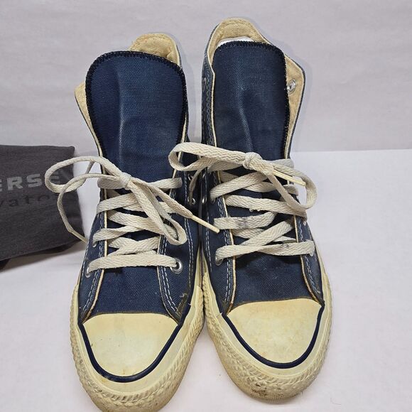 Vtg Converse All Star Chuck Taylor High Top John Varvatos Navy Made In USA 3 1/2 - Picture 4 of 8